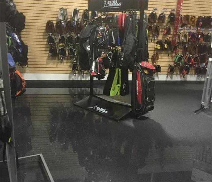 Retail store flooded with water